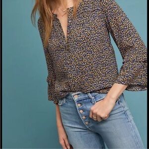 Anthropologie Maeve | Multi Colored Speckled | Button Down Top | size S